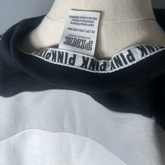 PINK VS XS Sweatshirt Crewneck Sweater Victorias Secret Love Pink Oversized Tops - Picture 10 of 13